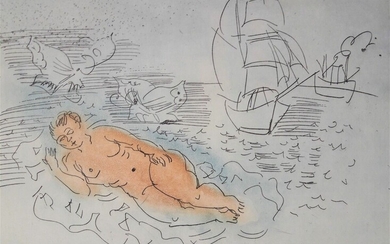 DUFY Raoul (1877-1953) « La baigneuse ». Eau forte et aquatinte en couleur. Signé dans...