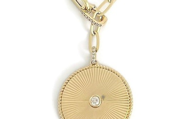 Diamond Disk Paperclip Necklace
