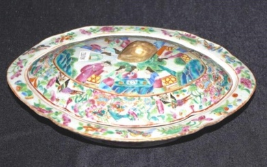 Early Chinese famille rose Canton lidded tureen