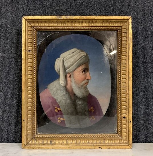 École orientaliste vers 1860 - portrait du Sultan Mehmet II