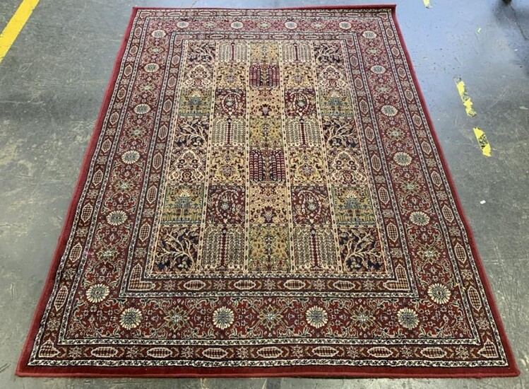 Egyptian made Red Polychrome Rug with Borders (230 x 170cm)