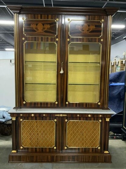 Empire Style Marquetry Wooden Display Cabinet