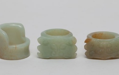 Estate Chinese Jade Thumb Rings