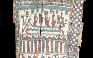 Extremely Large Ancient EgyptianWoodenPainted Cartonnage Panel - 325mm x 685mm approx