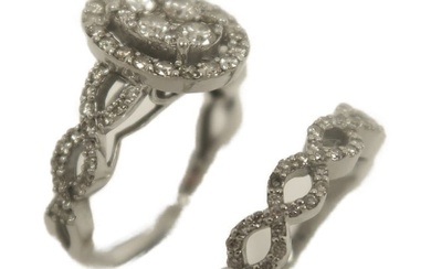 FINE JEWELRY Diamond Ring 6.40g US#5.75/6 18K White Gold Silver