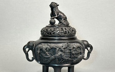 Fine Japanese Bronze Censer by Hasegawa Harusada (1800-1883)