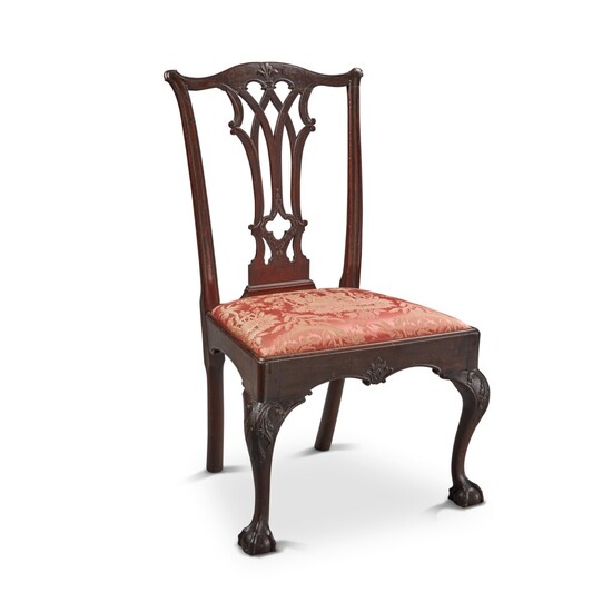 Fine and Rare Chippendale Carved Mahogany Side Chair, carving attributed to Richard Butts, Philadelphia, Pennsylvania, Circa 1765