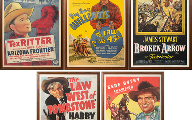 Five Original Lithograph Cowboy Movie Posters