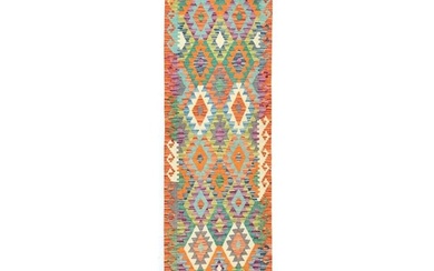 Flat-Weave Geometric Reversible 3X10 Kilim Oriental Runner Rug Boho Decor Carpet
