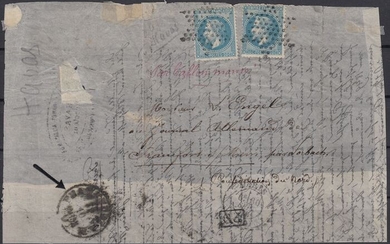 France 1870 - ‘L'Armand Barbès’ balloon mail, on correspondence from Havas, Germany bound for Frankfurt.