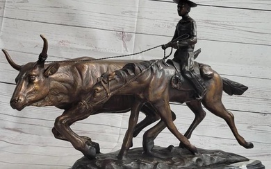 Frederic Remington Inspired 'Bolter' Bronze Sculpture - 13" x 17"