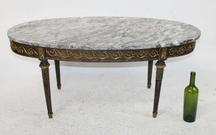 French Louis XVI style oval coffee table