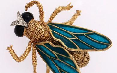French fly-shaped brooch.
