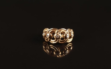 GOLD RING set with five diamonds, finger 56, gross weight...