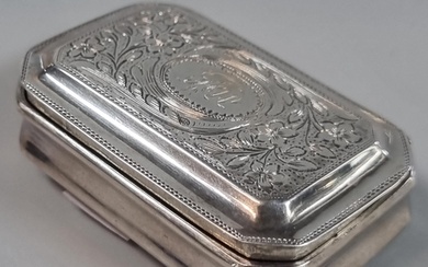 George III silver snuff box, Birmingham hallmarks 'For John ...