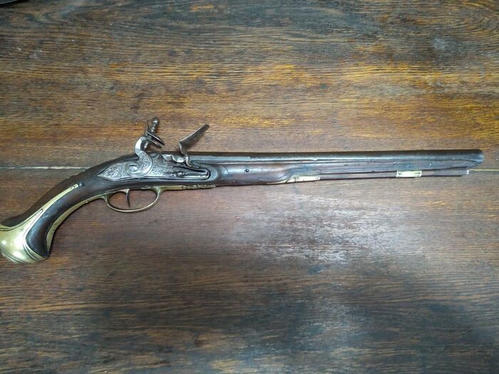 Germany - Très grand pistolet d'arçon - vers 1730 - Cavalry - Flintlock - Pistol - 14 mm