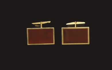 Gold and carnelian cufflinks