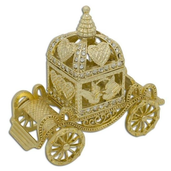 Golden Royal Coronation Coach Trinket Box Figurine