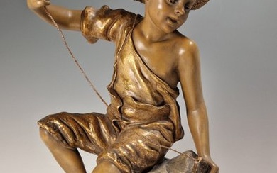 Goldscheider - Sculpture, Pescatore - 46 cm - Earthenware