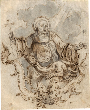 Göz, Gottfried Bernhard – Bildnis des hl. Magnus, Apostel des Allgäus, mit Drachen