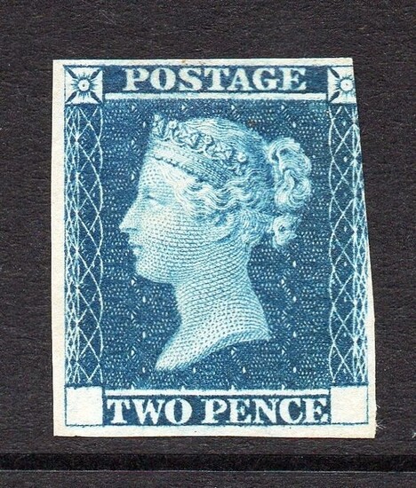 Great Britain - QV 1841 2d Blue Trial With Void Corner Letters - Stanley Gibbons SG Spec DP43