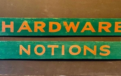 HARDWARE & NOTIONS EARLY 20TH C Pair of Signs