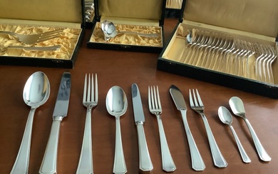 H.N. Mills & Cie - van den Torren Bruxelles - Art Deco - 12 persoons - Cutlery set (131) - Silverplate