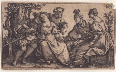 Hans Sebald Beham (1500 - 1550), The two couples and the fool