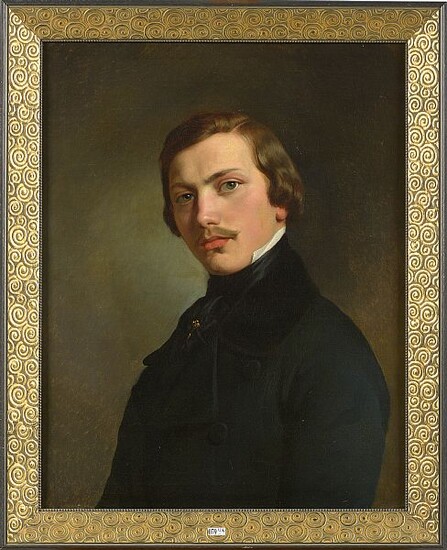 Huile sur toile marouflée sur toile "Portrait d’un gentilhomme". Anonyme. Epoque: début XIXème. Ecole française. Dim.:+/-70,5x55,5cm.