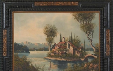 I. VANNELLI (XX secolo) OLIO su tela "Paesaggio con
