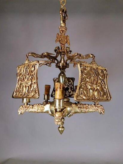 Important Gilt Bronze Lamp XIXth Century