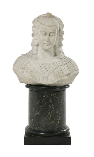 Italian Carved Marble Bust of a Woman