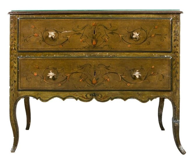 Italian Rococo Paint Decorated Commode