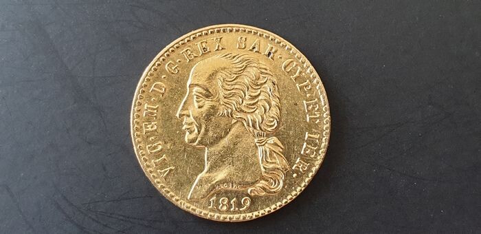 Italy - Kingdom of Sardinia - 20 Lire 1819 - Vittorio Emanuele I - Torino - Gold
