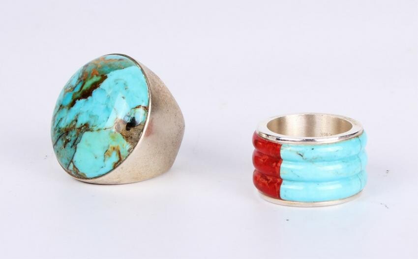 JAY KING STERLING SILVER TURQUOISE RINGS - 2