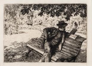 James Jacques Joseph Tissot (French, 1836-1902) Denoisel, lecture dans le jardin