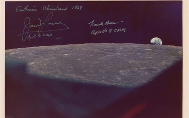 James Lovell and Frank Borman Signed 'Earthrise' NASA Photograph