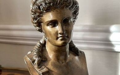 Jean Baptiste Clesinger (1814-1883) - Marnyhac Fondeur - Bust, Sculpture, Helen of Troy - Bronze - 19th century