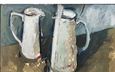Jeremy LE GRICE (1936-2012) Still Life (Two Jugs) Oil on pap...