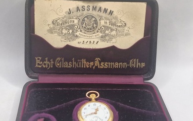 Julius Assmann Glashütte Sa. - 18K Lepine Damen-Taschenuhr - Uhr Nr. 21238 - Originalbox - - Germany around 1900