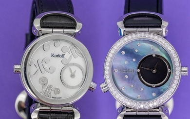 Korloff - Reversible Diamonds for 1,14 Carat Cassiope CollectionWhite/ Blue Mother Of Pearl dials Swiss Made - LR3B/4D - Women - Brand New
