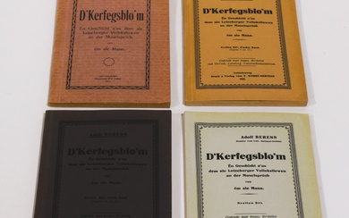 (LANGUE) Réunion de 4 volumes d'Adolf BERENS : D’Kerfegsblo‘m, Én Geschicht a’us dem ale Letzeborger...