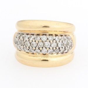 Ladies' Gold and Pave Diamond Ring
