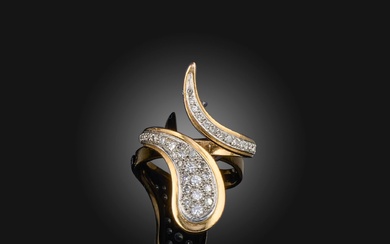 Lalaounis, bague serpent en or sertie de diamants, au design stylisé, sertie de diamants circulaires...