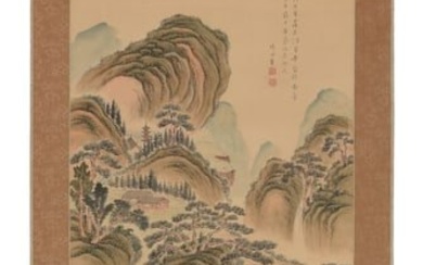 Large Chinese Landscape Scroll Painting