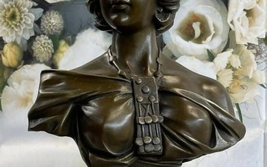 Large Sexy Goddess Bronze Bust Sculpture - 12lbs