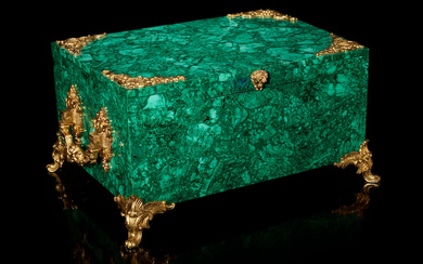 Large and Impressive Malachite Box with Gilt-Bronze Fittings