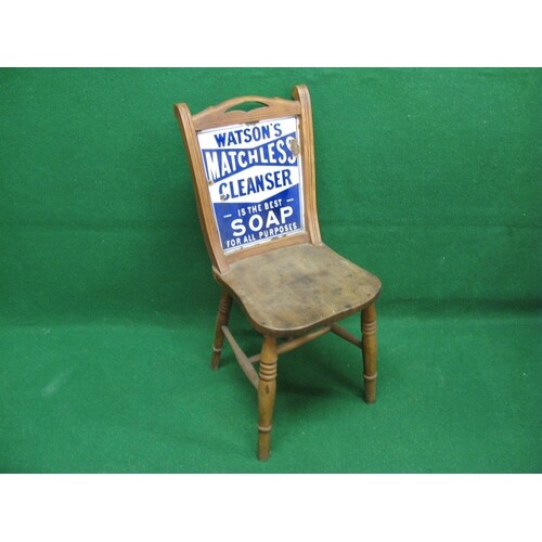 Late 19th/early 20th century wooden shop chair with rear ena...