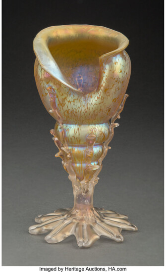 Loetz Candida Papillion Shell-form Vase (circa 1900)