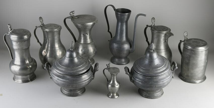 Lot various old / antique pewter.&#160 Among other
